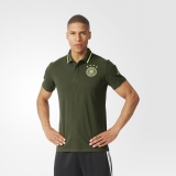 W50i4830 - Adidas UEFA EURO 2016 Germany Anthem Polo Shirt Green - Men - Clothing